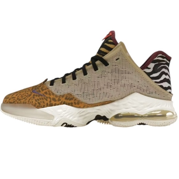 B3 New Nike Lebron XIX Low Safari Animal Print Athletic Basketball Sneakers 11.5 main image 2